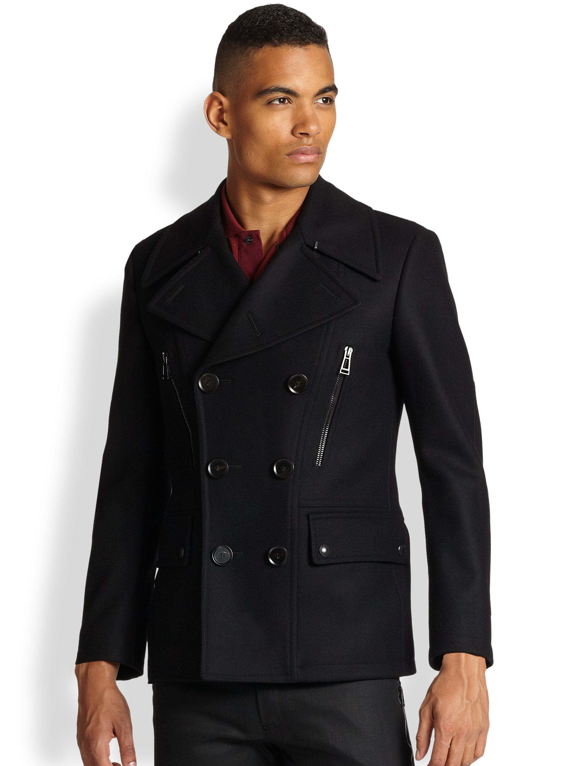 Belstaff Harris Peacoat in Black for Men Lyst