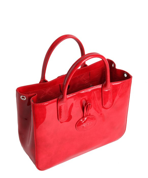 Lyst Longchamp Red Patent Leather Small Roseau Box Convertible Gallery