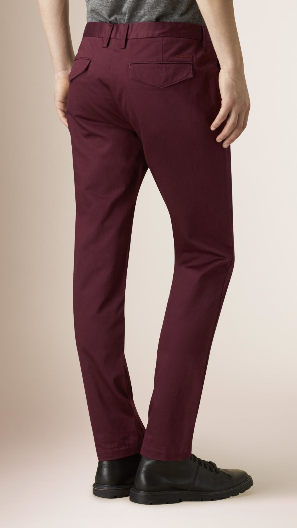 purple chinos mens