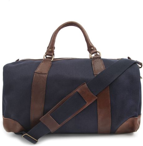 ... Lauren Canvas and Leather Navy Blue Weekend Bag in Blue for Men (navy