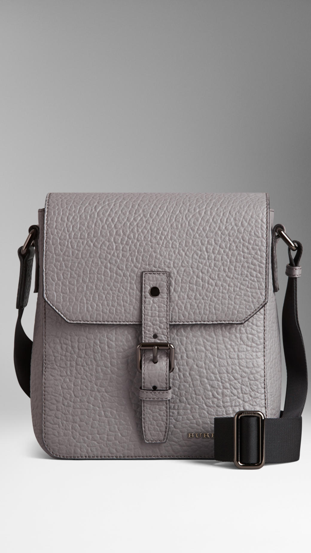 Lyst Burberry Matte Signature Grain Leather Crossbody Bag in Gray for Men