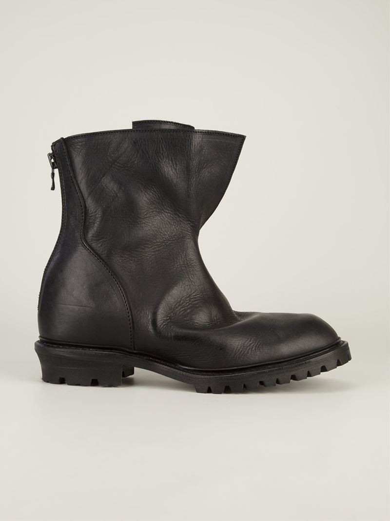 black calf length boots with heel