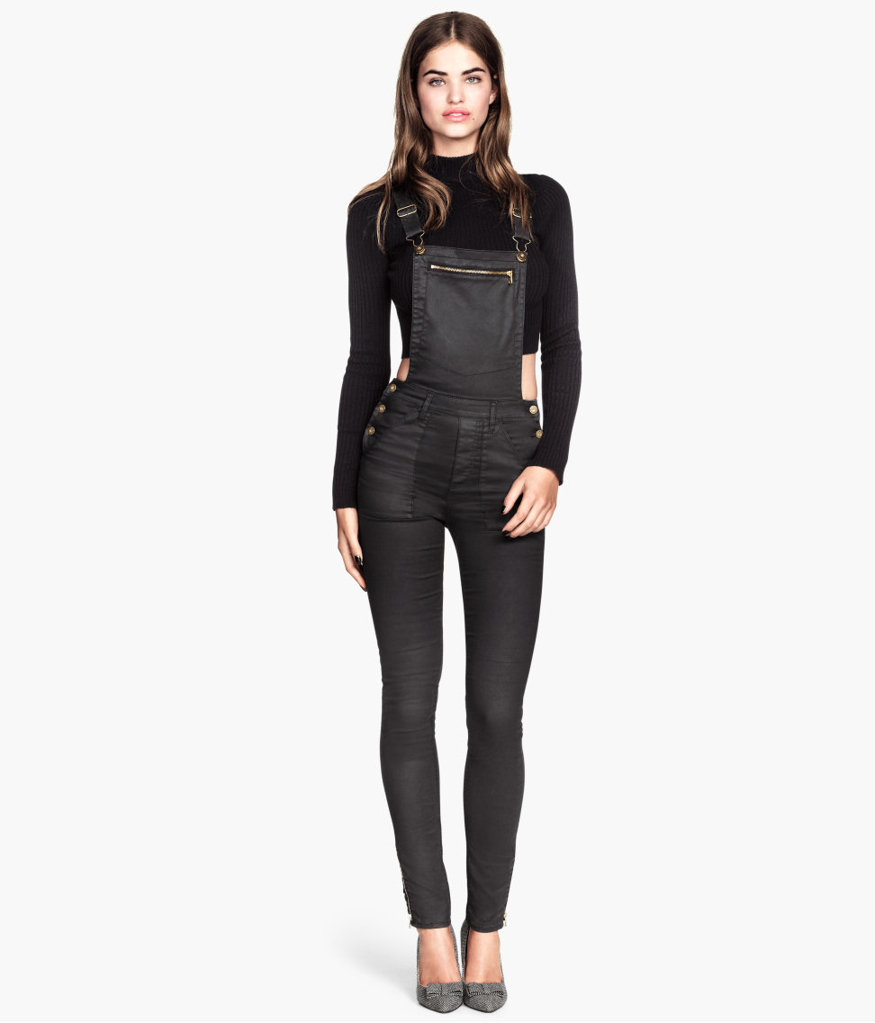 h&m black dungarees
