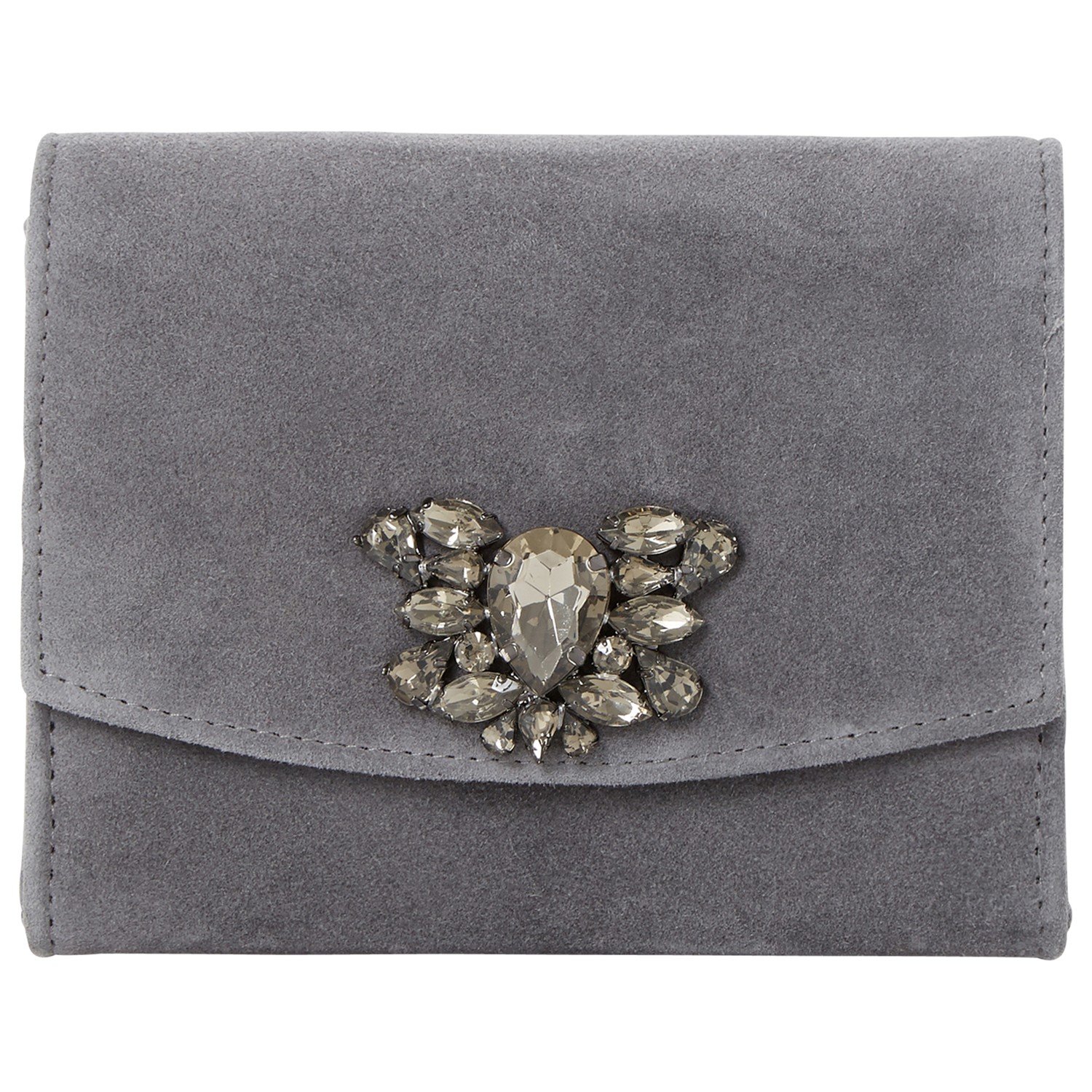 silver dune clutch bag