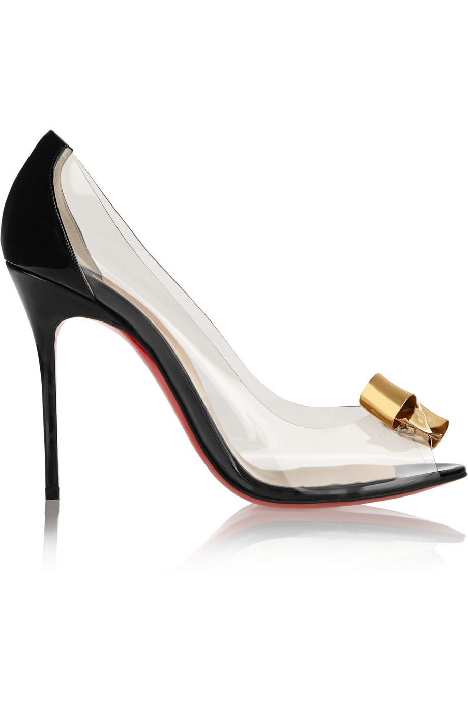 christian louboutin degrastrassita embellished pvc & leather pumps