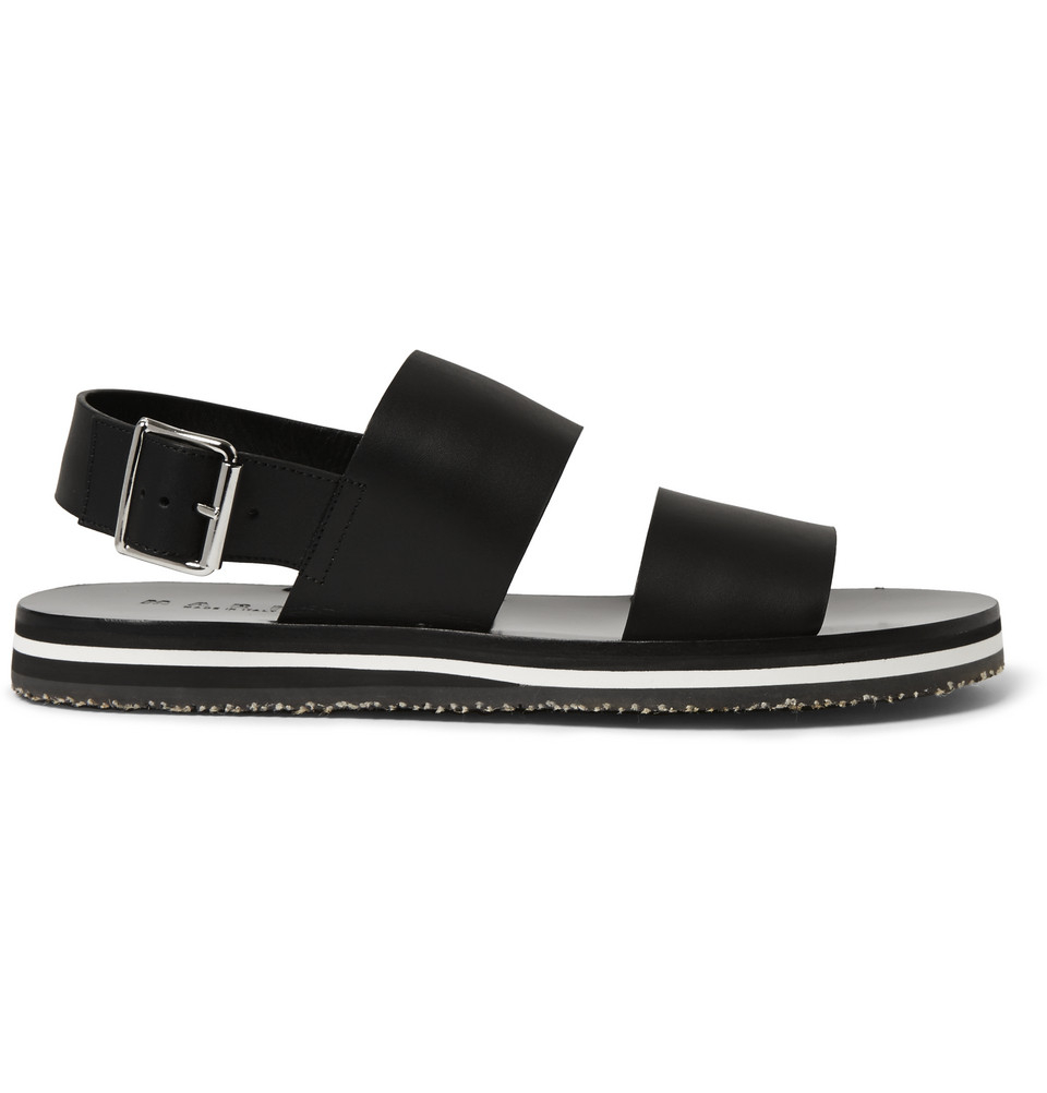 Marni Two Strap Leather Sandals In Black For Men Lyst 