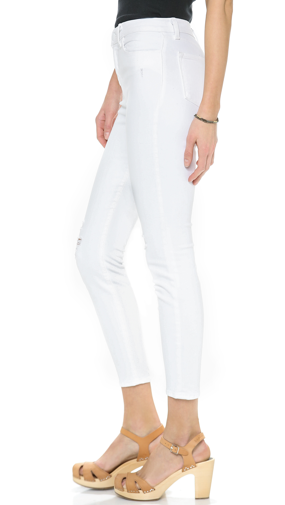 j brand alana high rise crop white