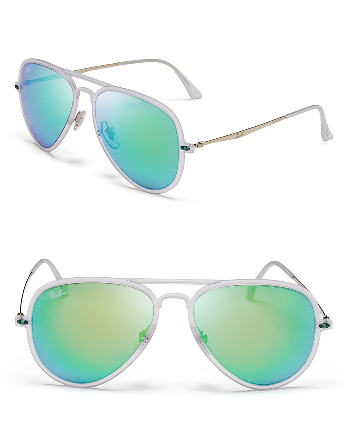 Ray-ban Light Ray Mirrored Aviator Sunglasses in Transparent (Matte ...