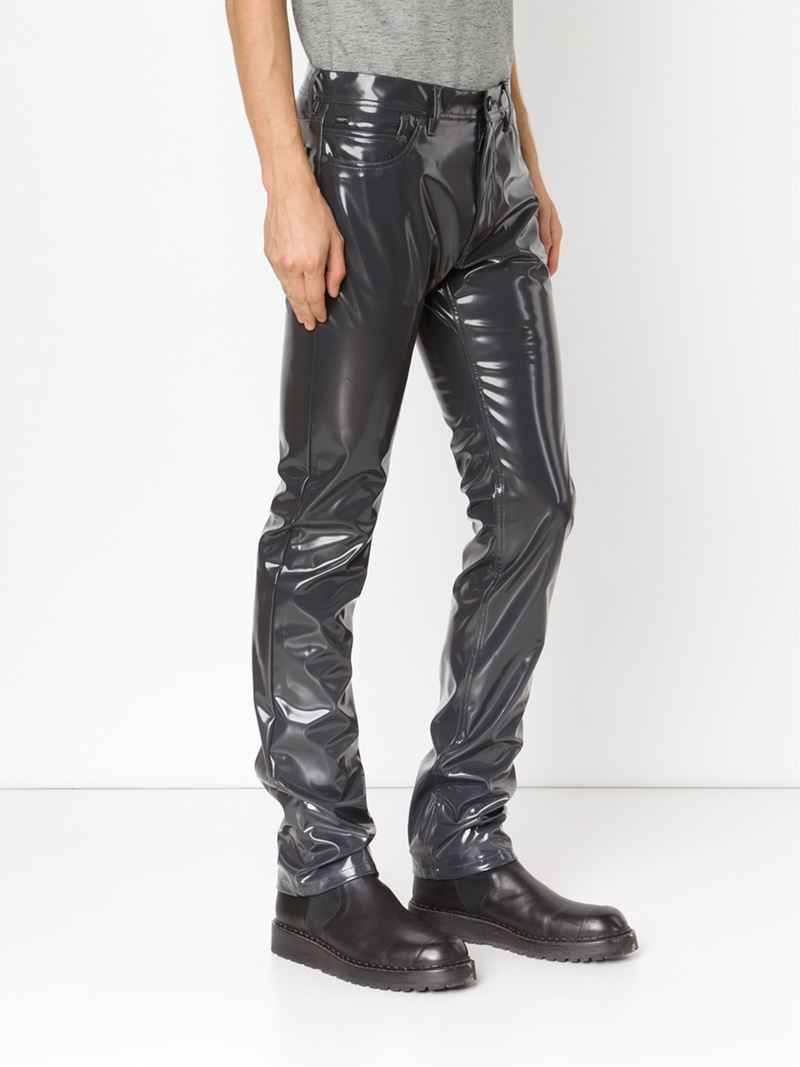 Lyst - Calvin Klein Coated Trousers in Gray for Men