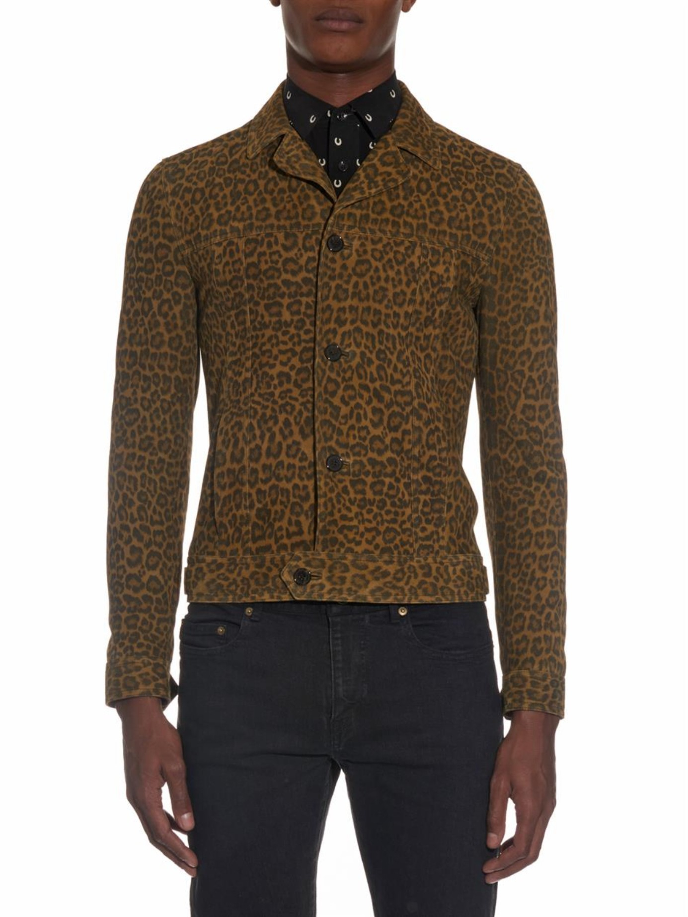 leopard print suede jacket