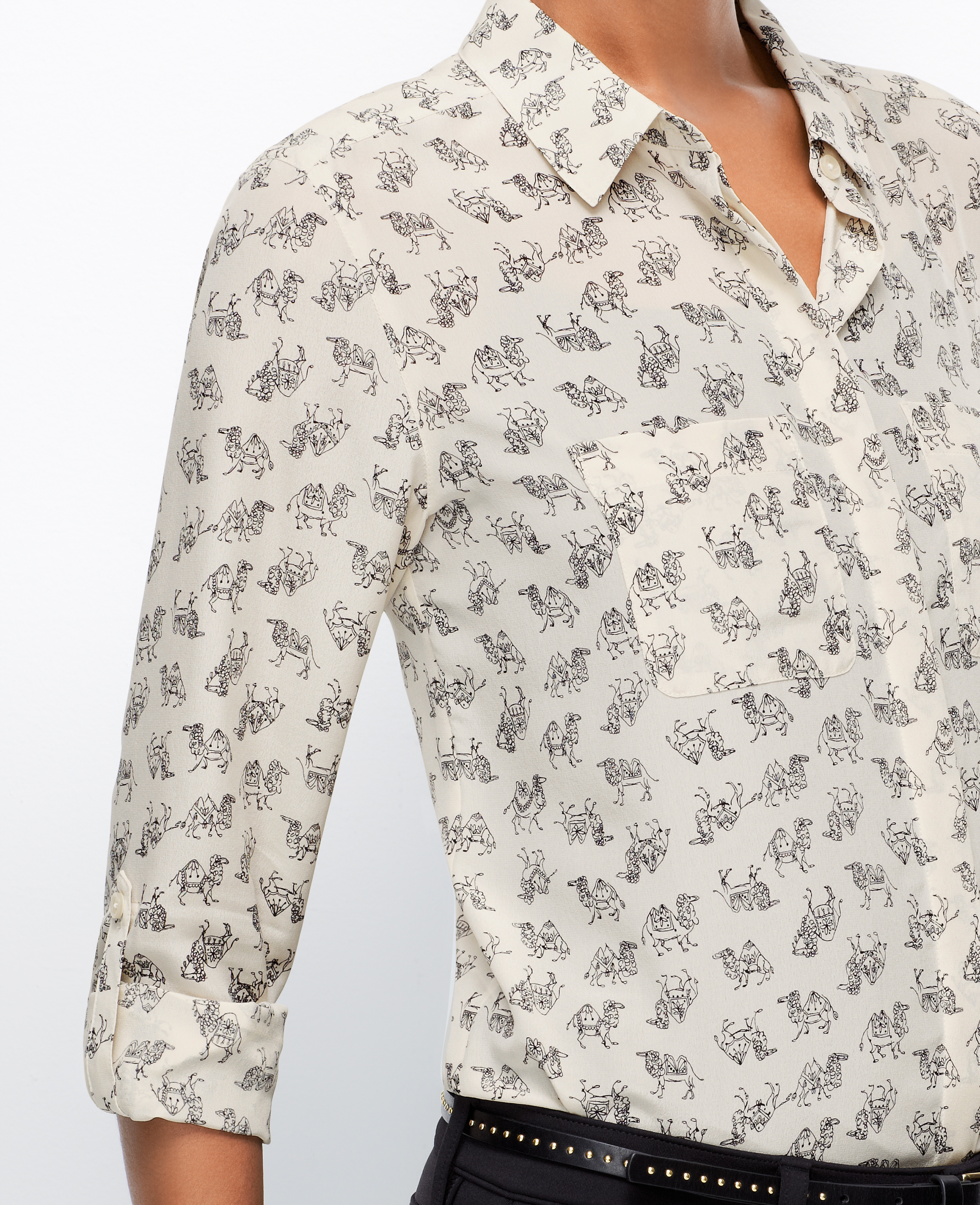 camel print shirt