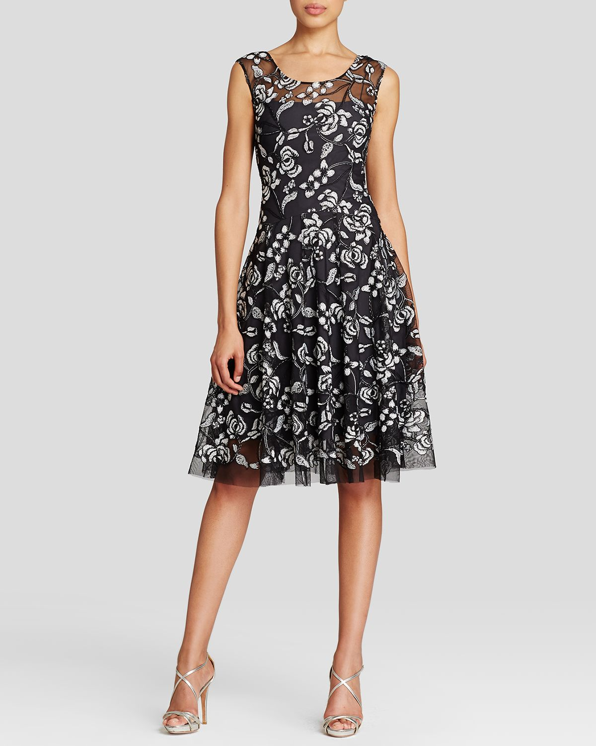 vera wang black lace dress