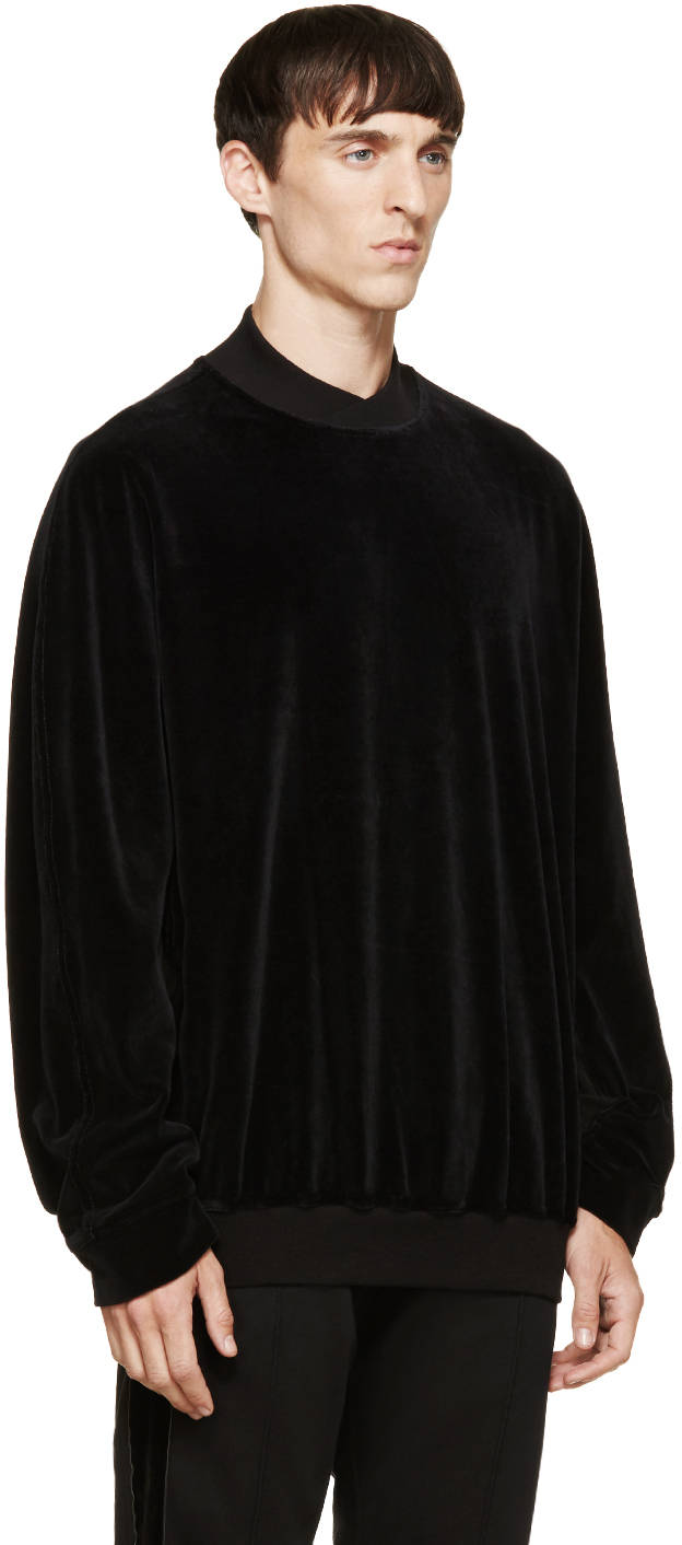Haider Ackermann Black Velvet Pullover for Men - Lyst