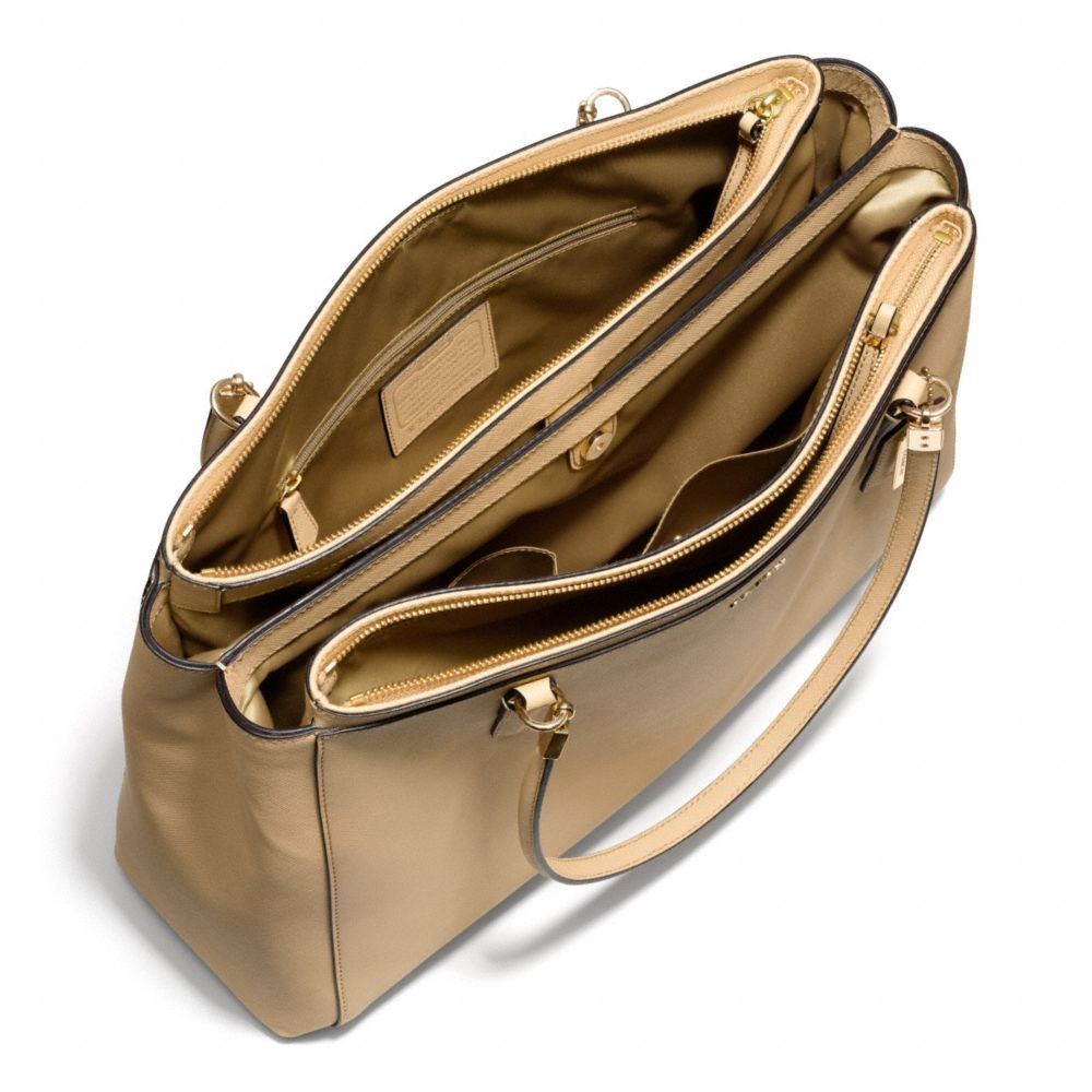 COACH Madison Large Christie Carryall in Saffiano Leather in Light Gold