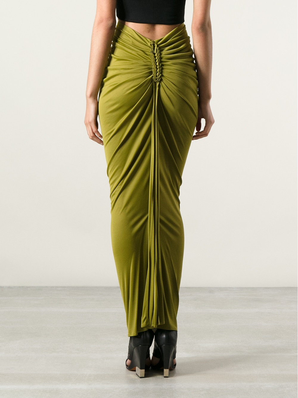 Givenchy Ruched Skirt in Green | Lyst