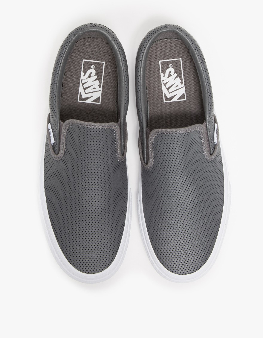 gray perforated vans