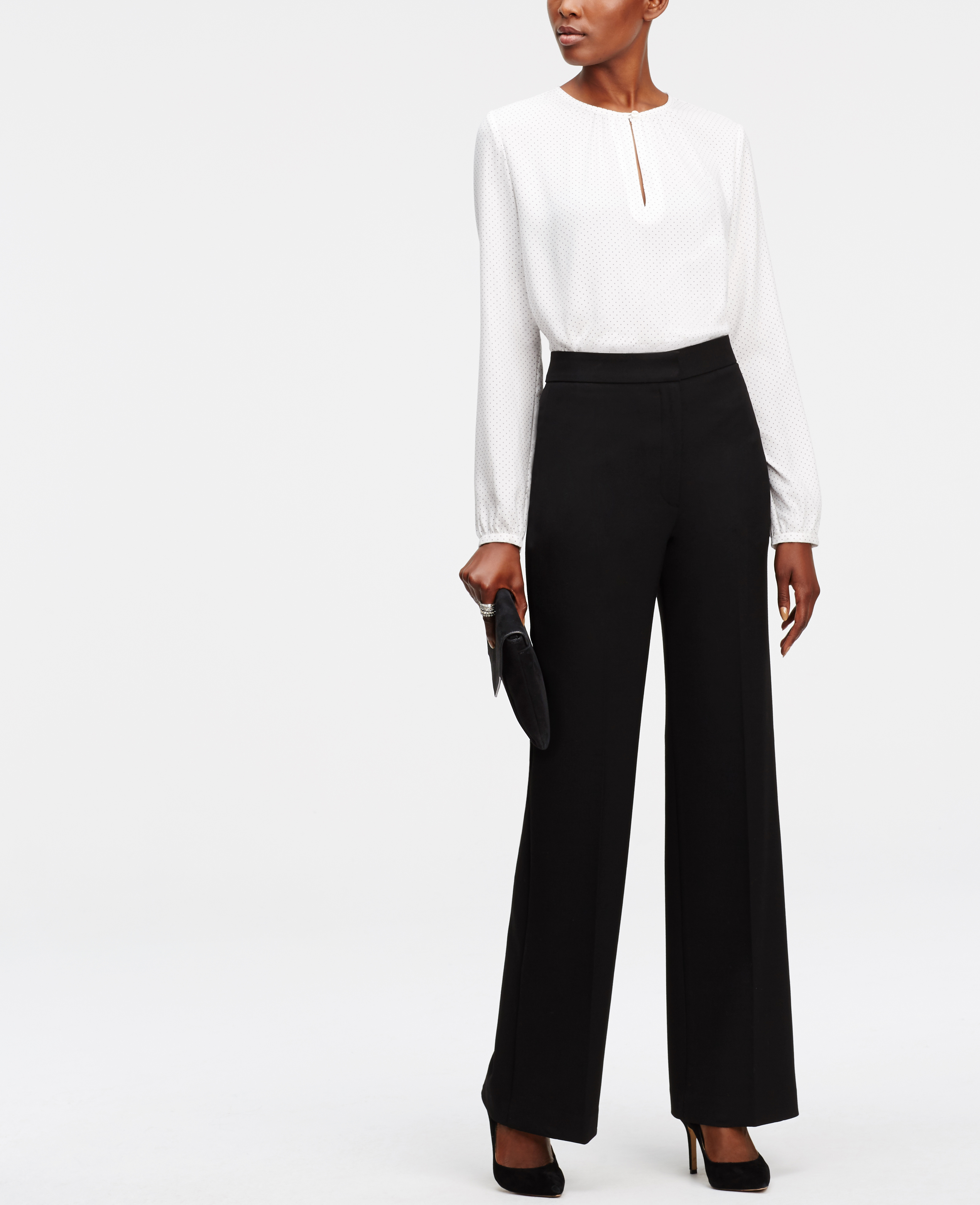 tall high waisted wide leg trousers