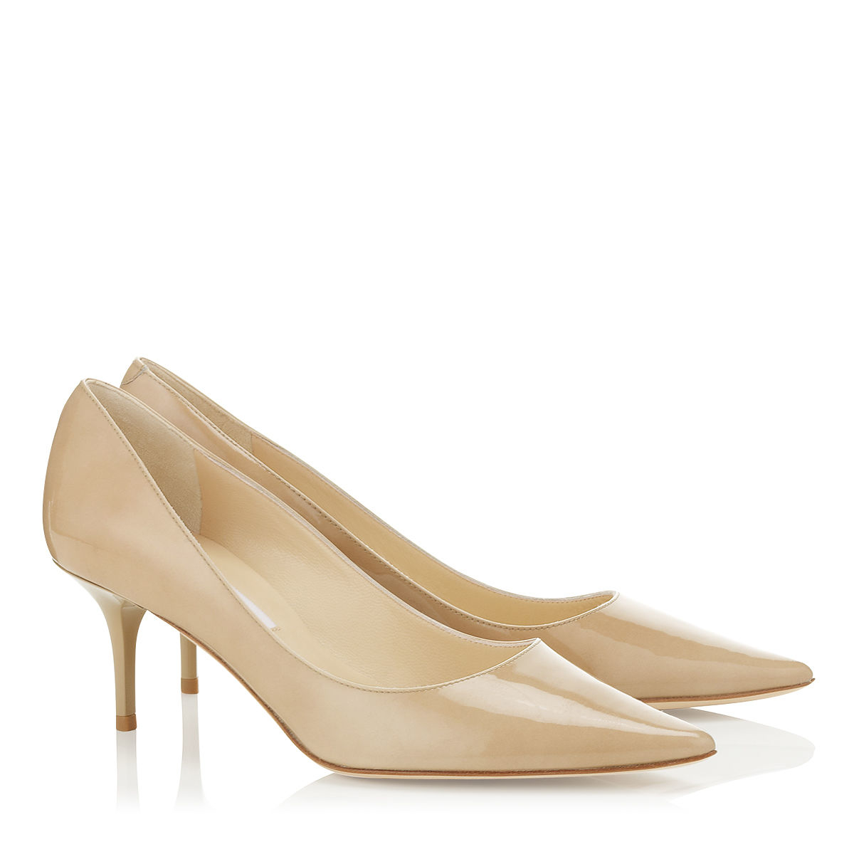 Jimmy Choo Aurora Nude Patent Leather Pointy Toe Pumps in Natural | Lyst  Canada