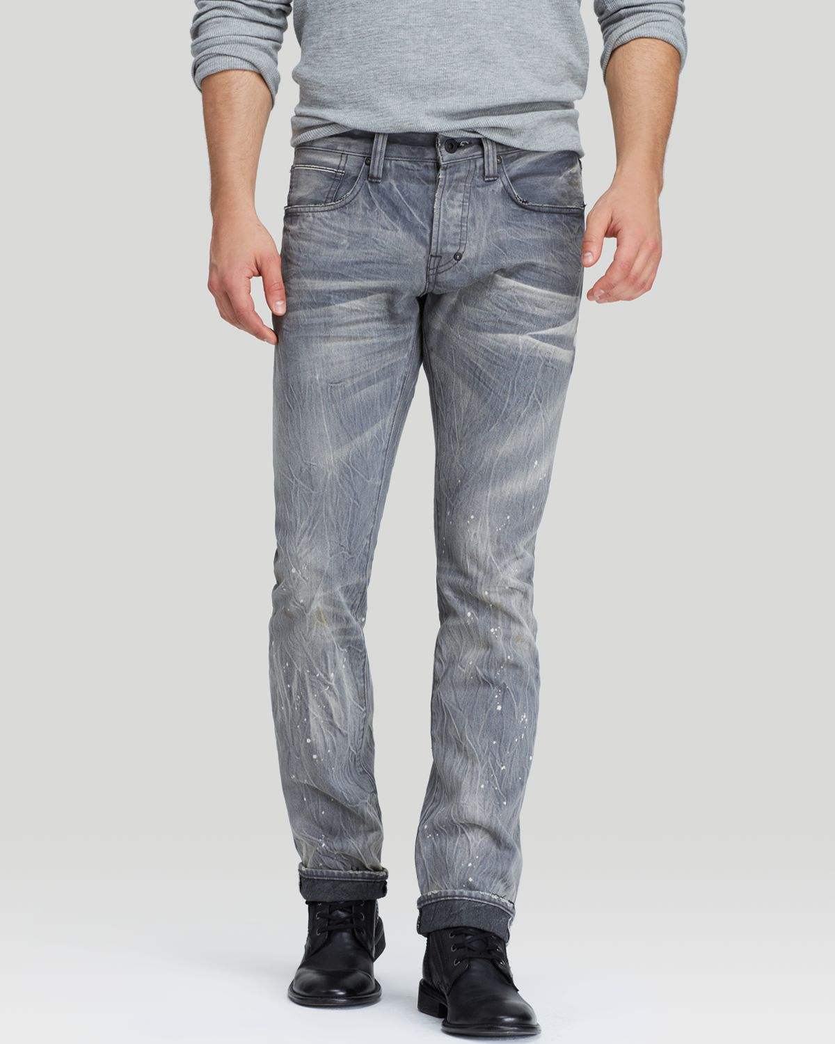 grey splatter jeans