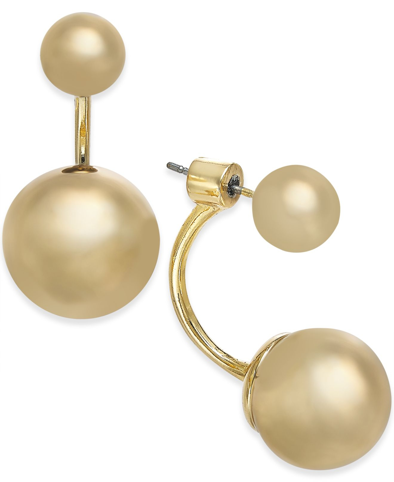 Kate Spade Gold-tone Ball Front-back Earrings in Metallic | Lyst