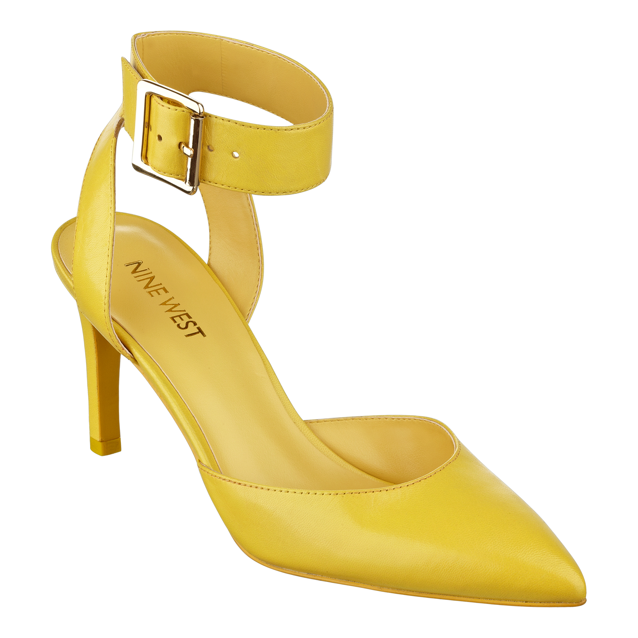 Nine West Callen Pointy Toe Pump in Yellow Leather (Yellow) Lyst