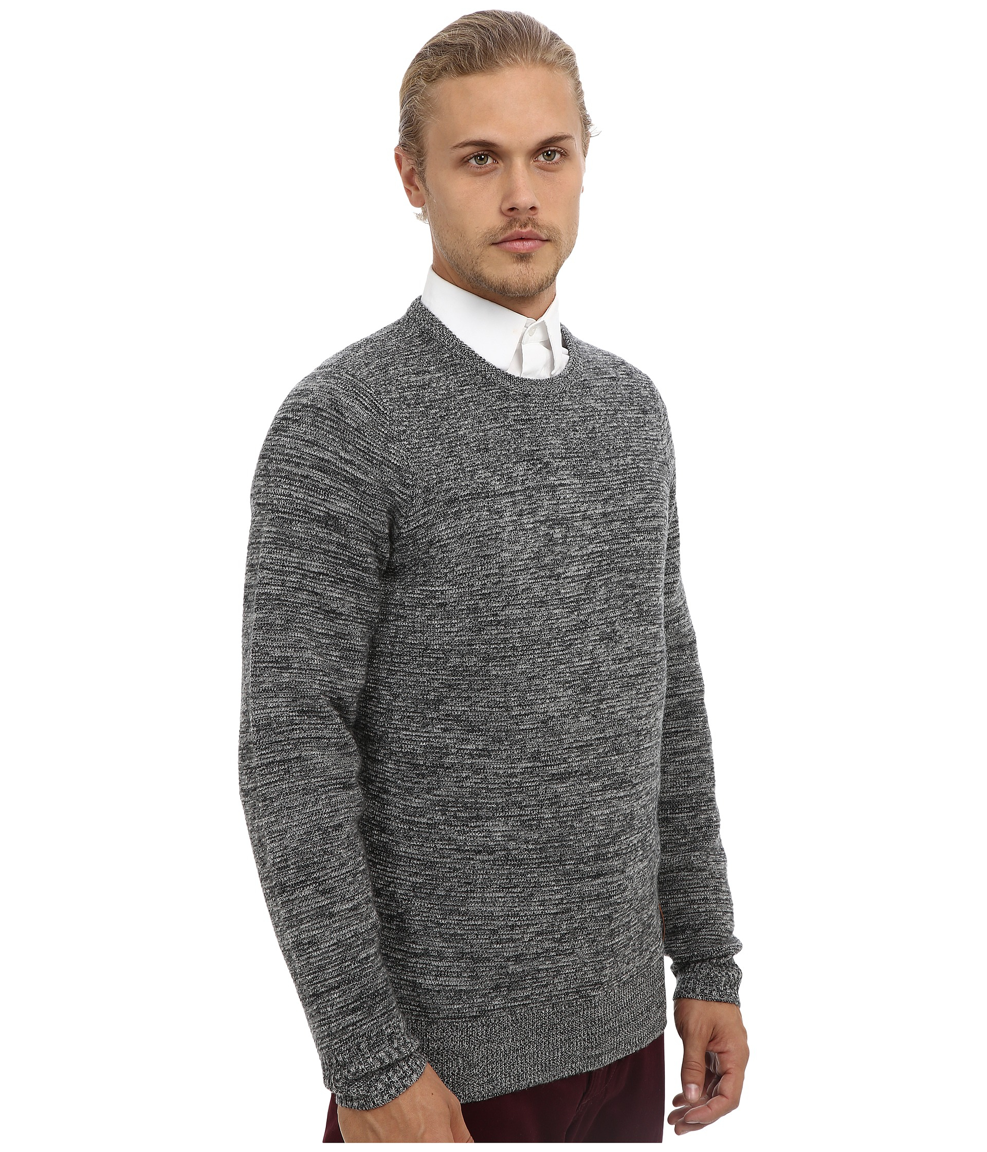 Ben sherman Mouline Crew Neck Sweater in Metallic for Men | Lyst