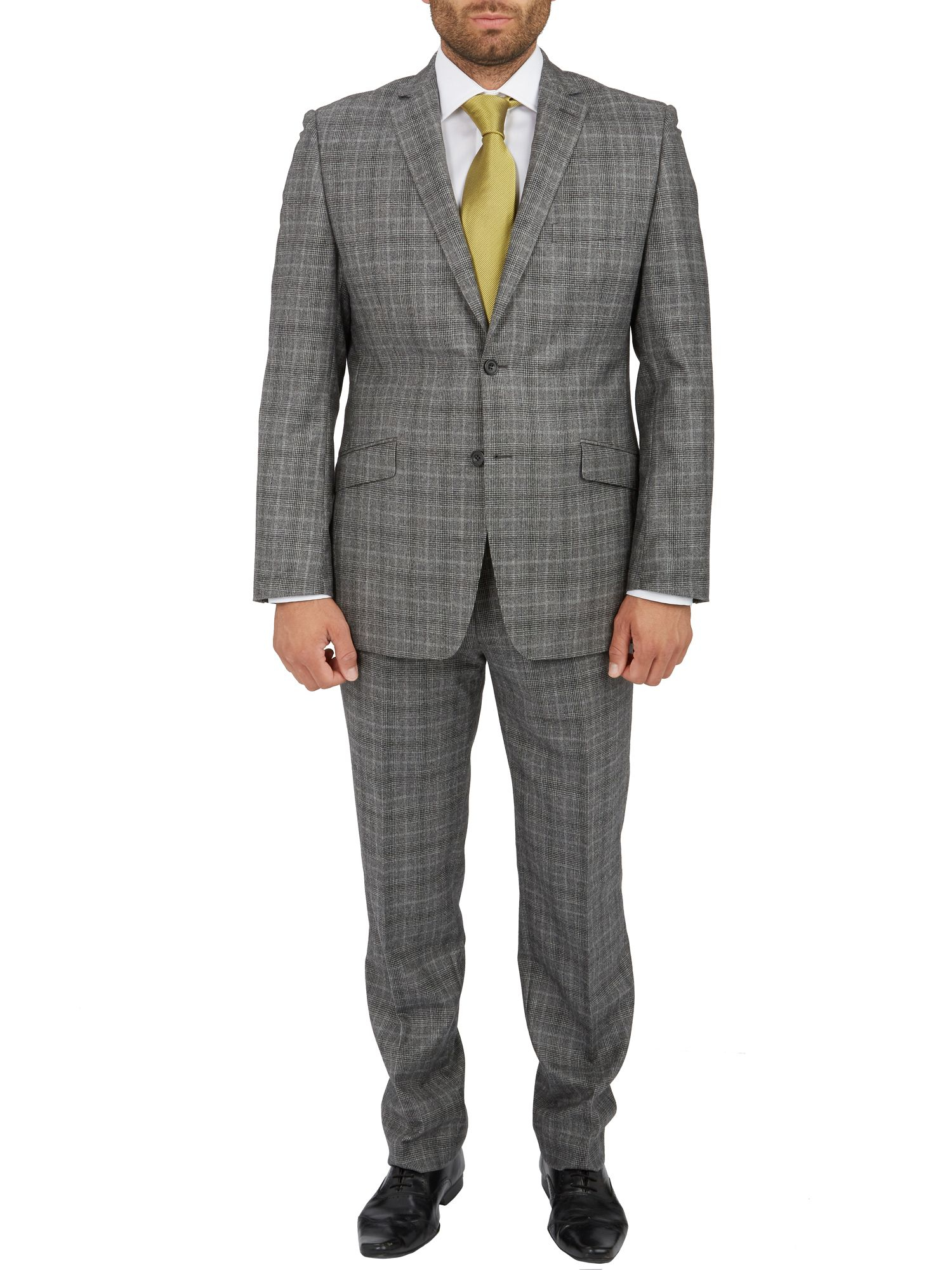 grey glen check suit