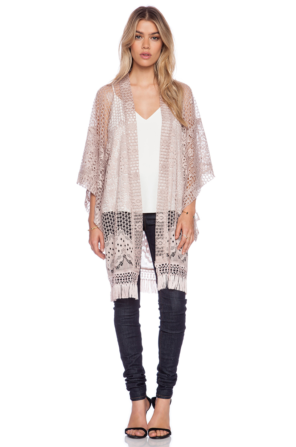 Lyst Anna Sui Crochet Lace Kimono in Pink