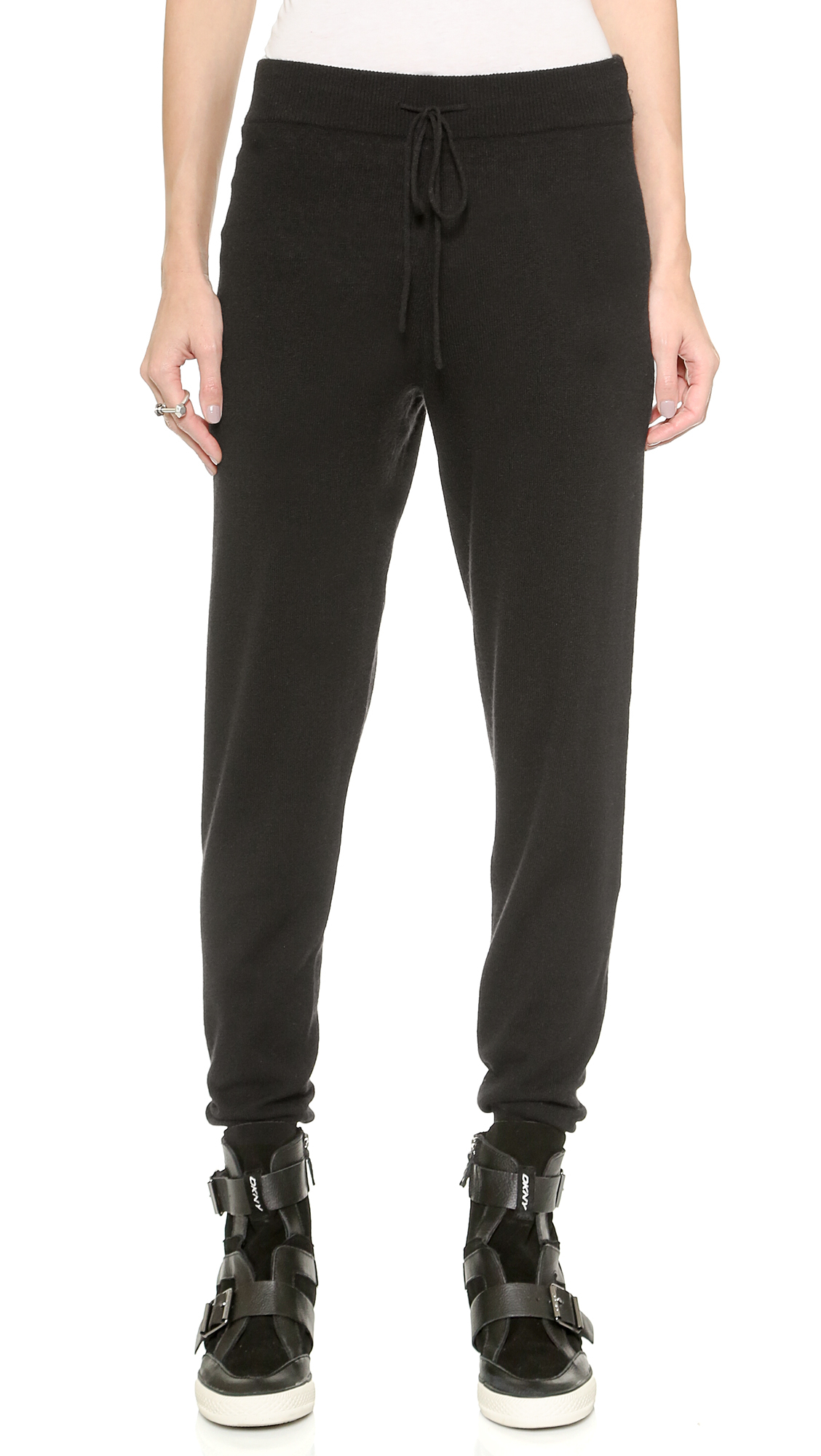 Lyst - Dkny Cashmere Pants with Drawstring - Black in Black