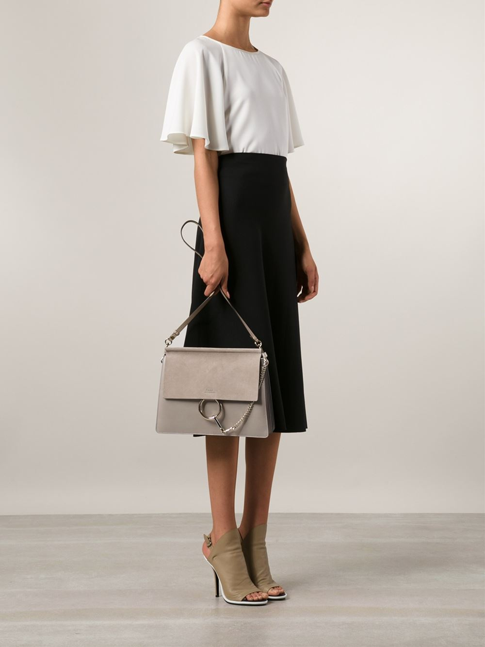 Chlo¨¦ Faye Suede and Leather Tote in Gray (GREY) | Lyst Chlo¨¦ Faye Suede and Leather Tote in Gray (GREY) | Lyst