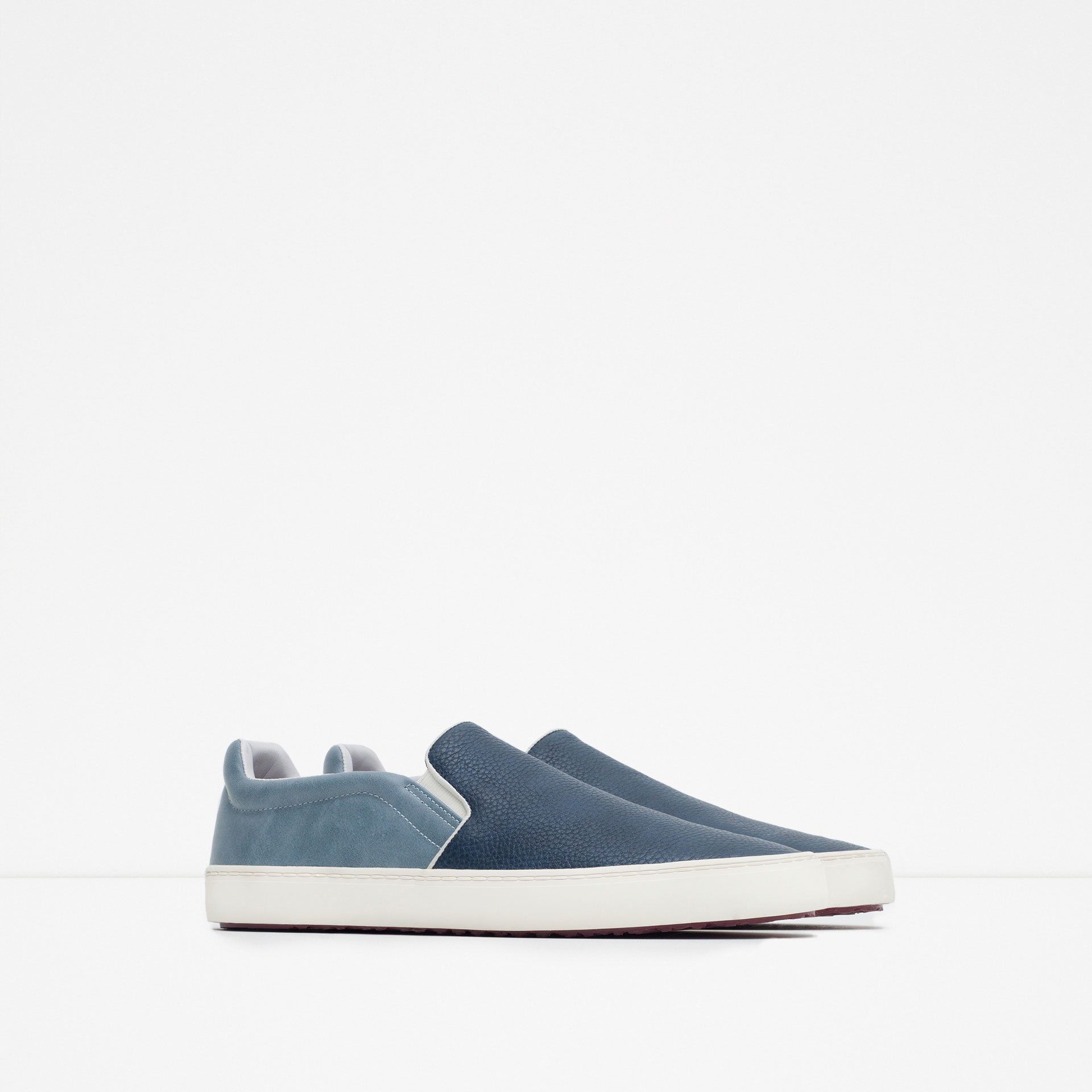 Zara Contrast Color Sneakers in Blue for Men (Navy blue) Lyst