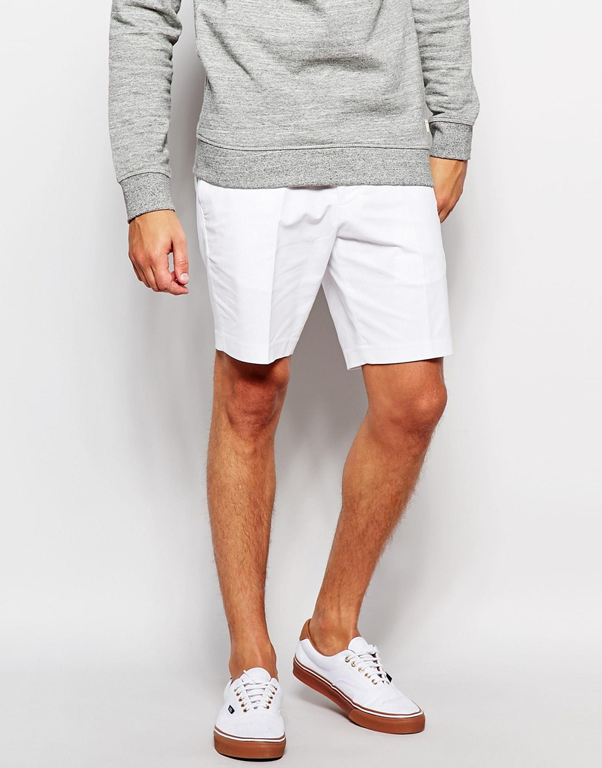 white skinny chino shorts