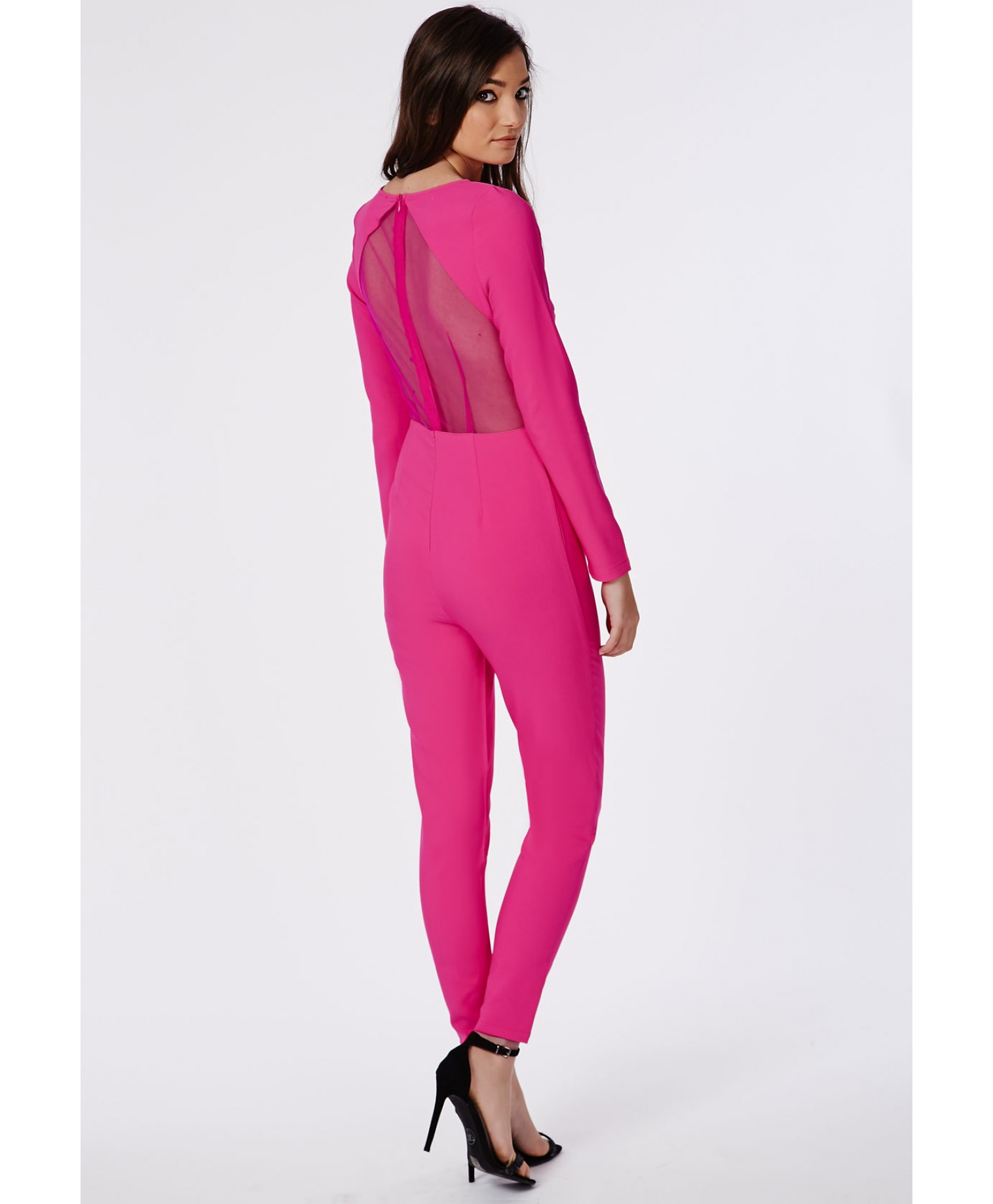 pink mesh jumpsuit