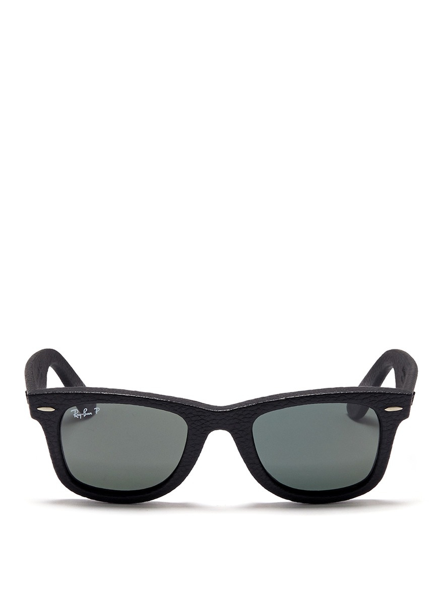 ray ban wayfarer leather black