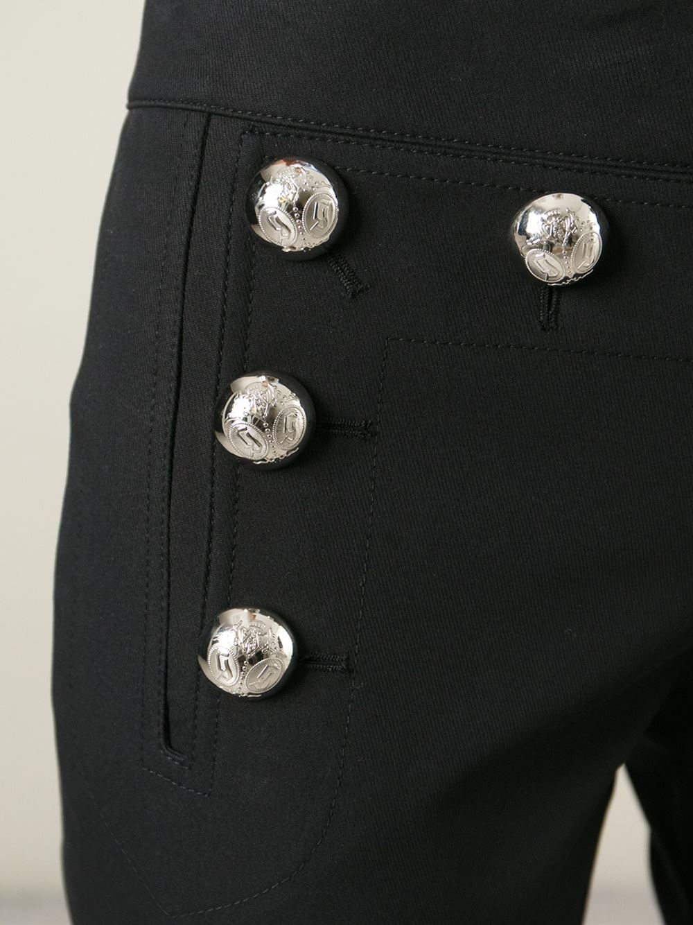 Gucci Button Detail Jeans in Black | Lyst