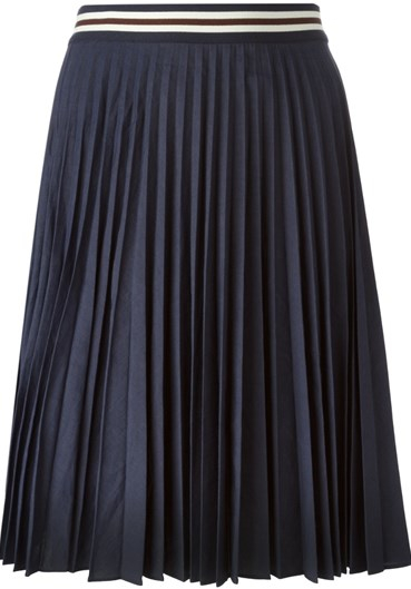 Theory Linen Pleated Tennis Skirt in Navy (Blue) - Lyst