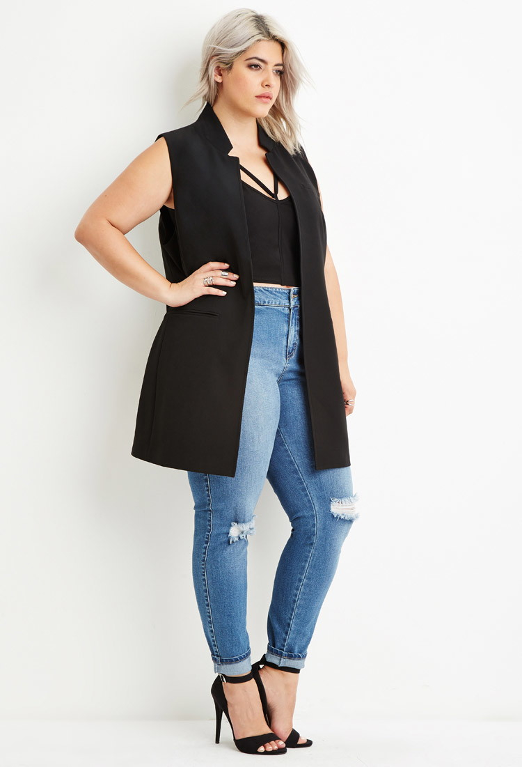 black vest plus size