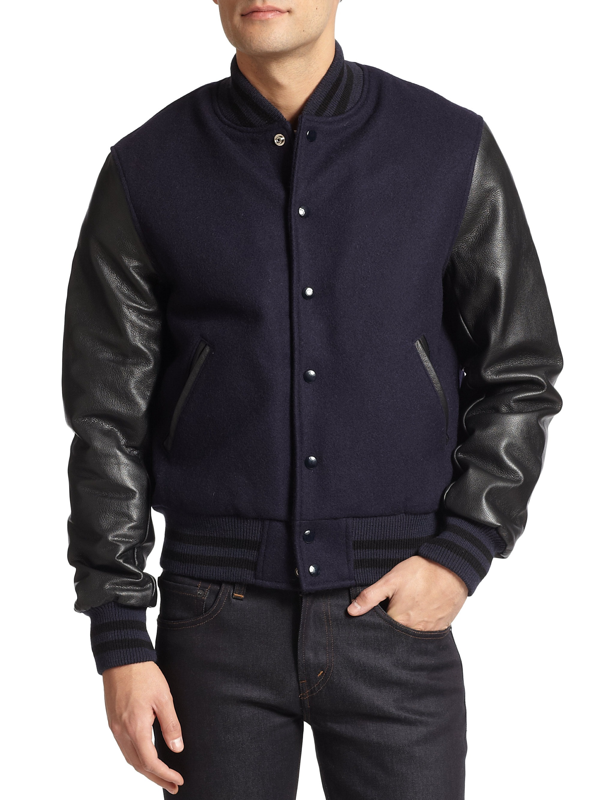 Lyst Madison Supply Golden Bear Varsity Jacket In Blue For Men Gallery