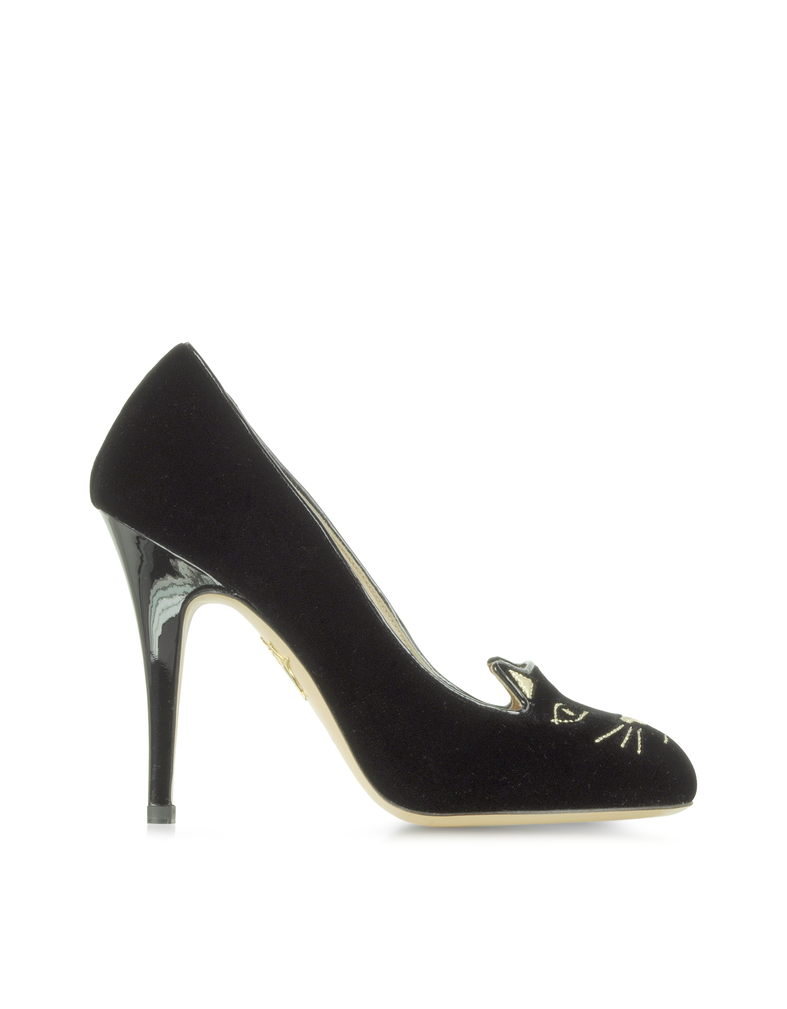 Charlotte Olympia KITTY Kitty velvet high heeled shoes black size: 35 12 (Charlotte Olympia) Charlotte Olympia KITTY Kitty velvet high heeled shoes black size: 35 12 (Charlotte Olympia)