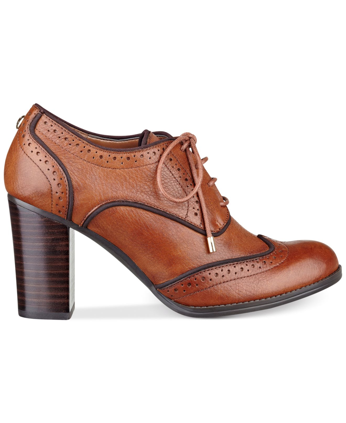Tommy Hilfiger Women'S Fabiole Oxford Shooties in Light Chestnut Leather  (Brown) | Lyst