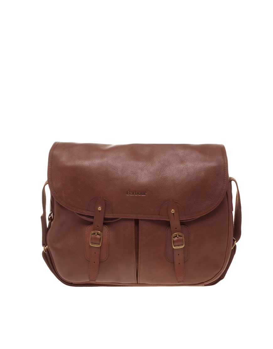 Barbour Leather Messenger Bag in Brown for Men | Lyst