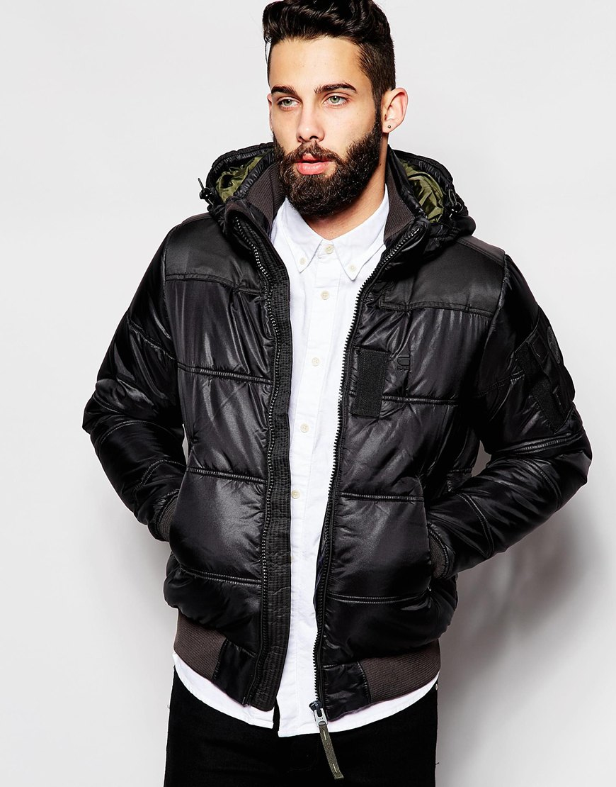 G-Star RAW Synthetic Quilted Hooded Jacket Whistler Bomber Myrow Nylon in  Black for Men - Lyst