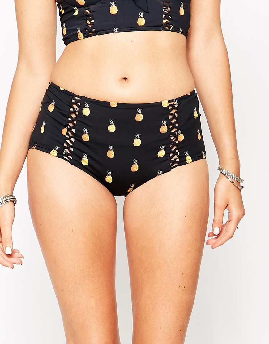 black pineapple bathing suit