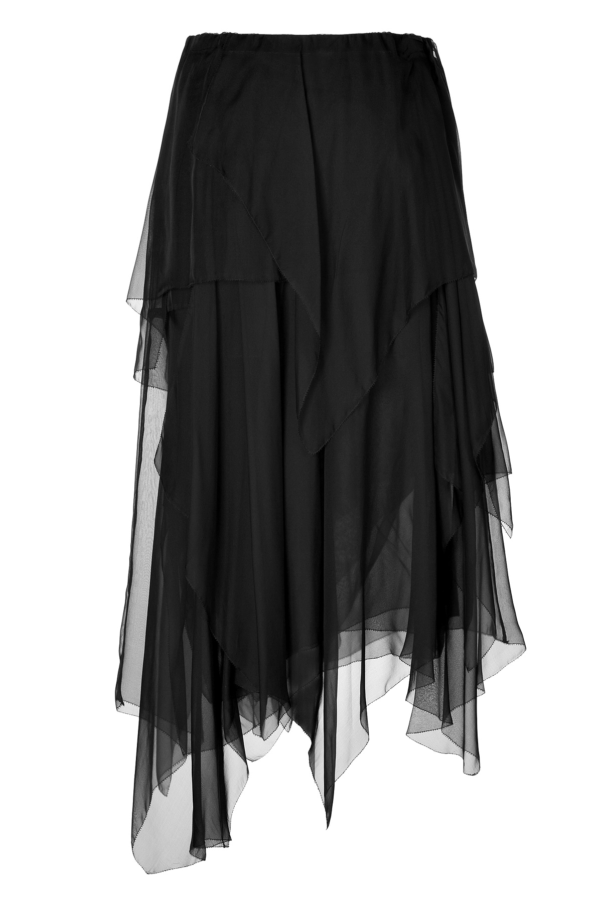 Donna Karan New York Silk Handkerchief Skirt in Black | Lyst