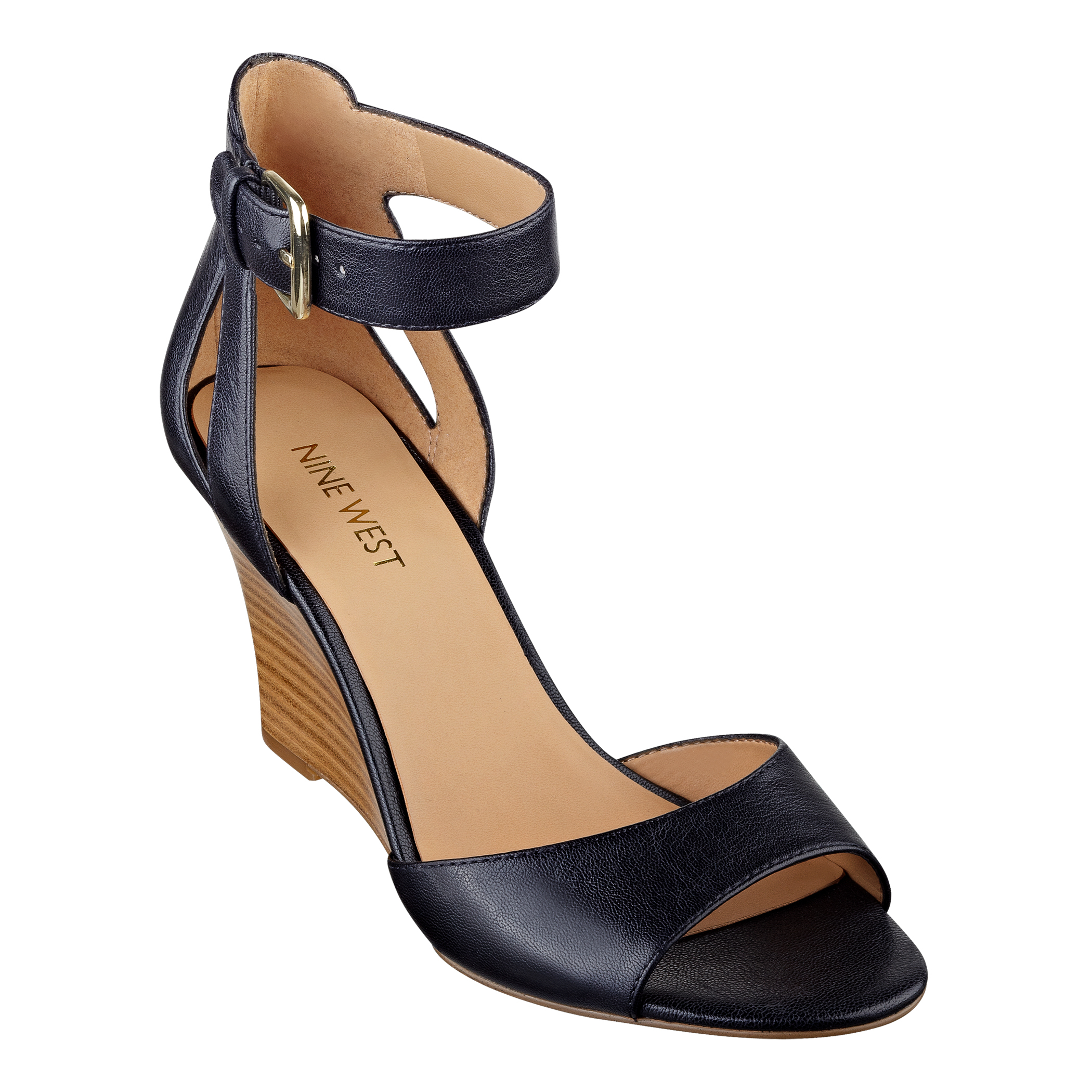 low black wedges with ankle strap