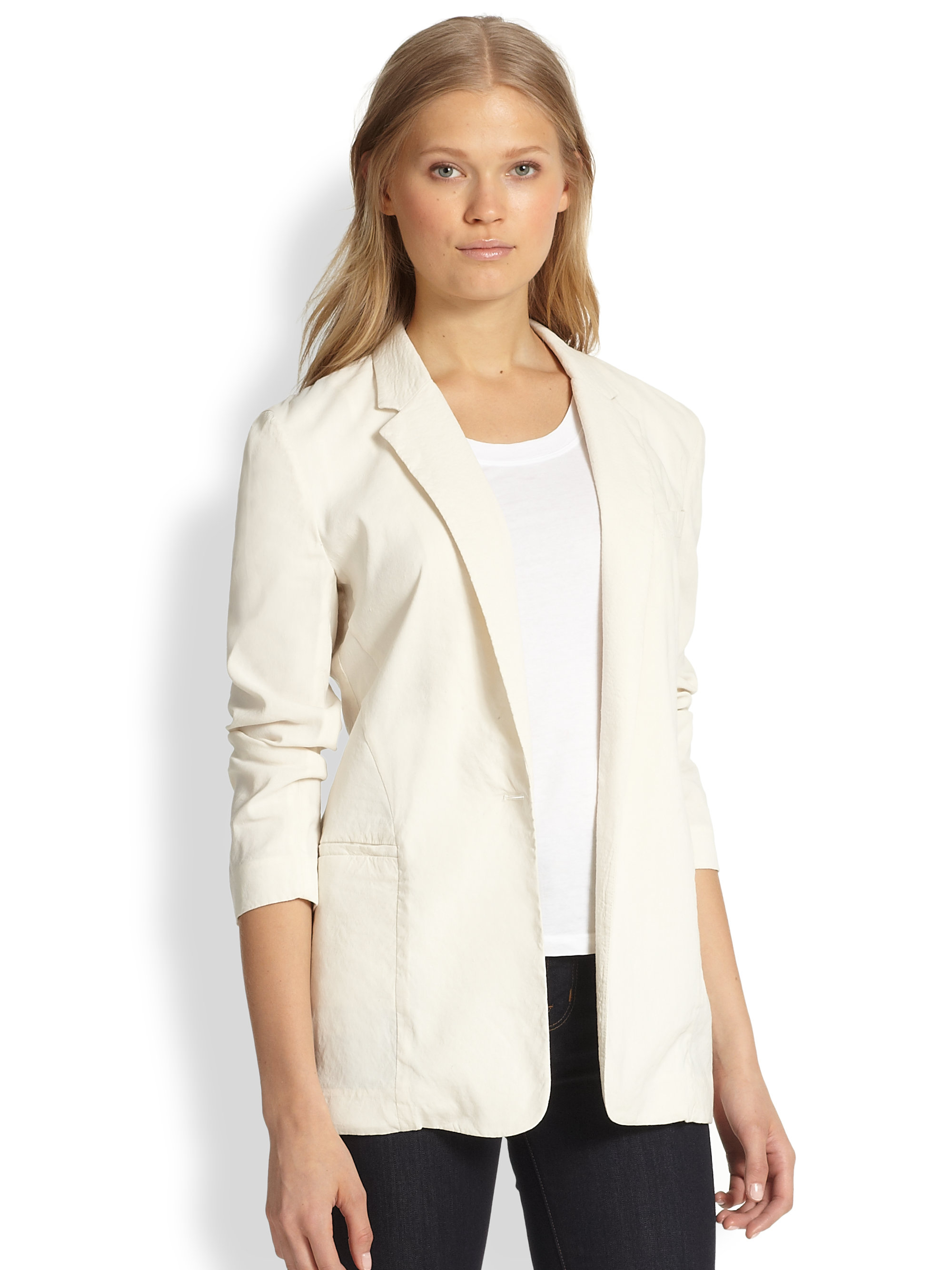theory white blazer