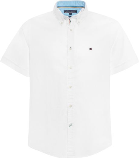 tommy hilfiger white button down shirt