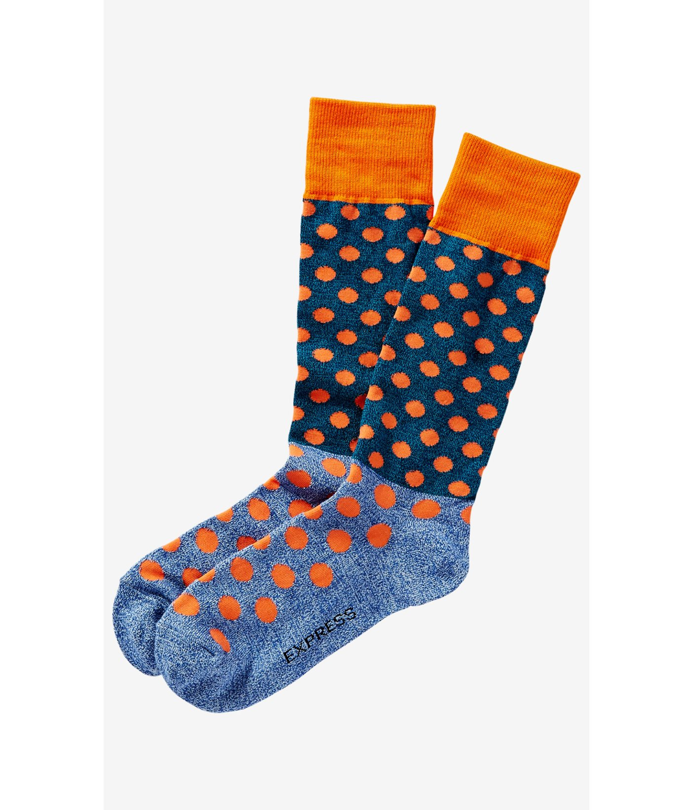 orange and blue dress socks
