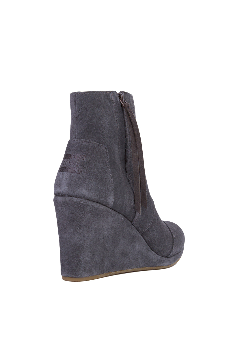 toms grey wedge booties