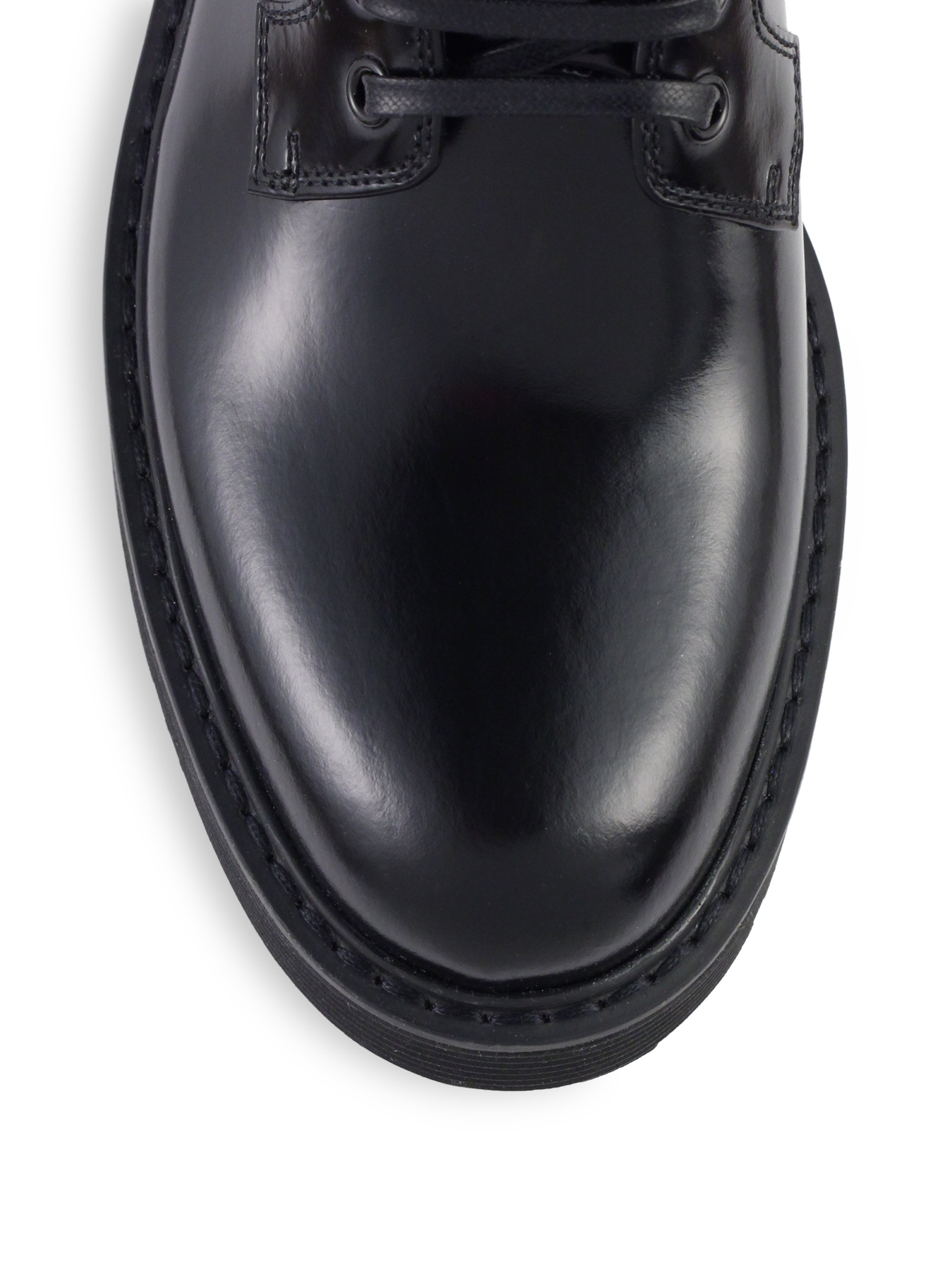 prada patent leather combat boots